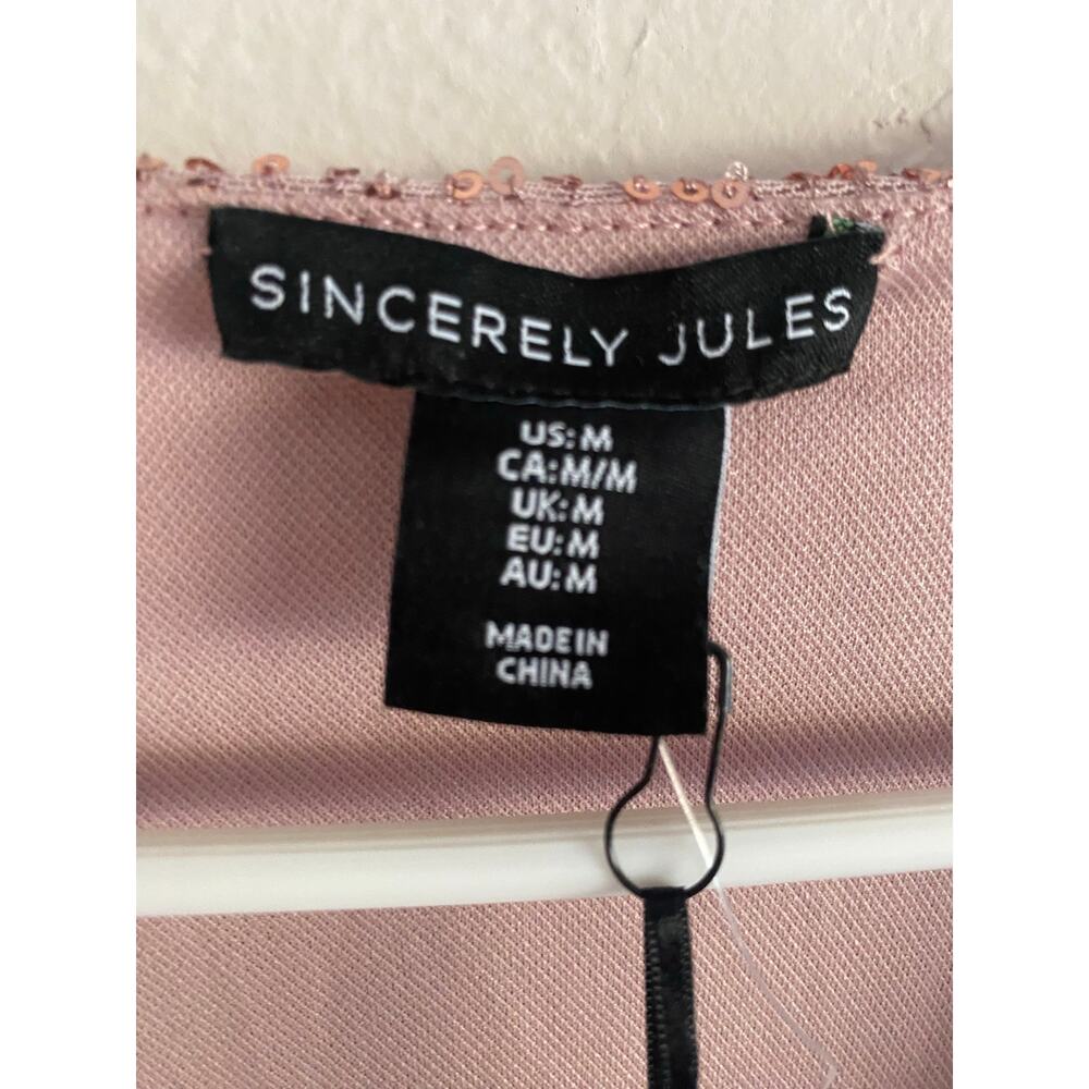 Sincerely Jules Pink Sequin Bodysuit NEW M - Picture 5 of 5